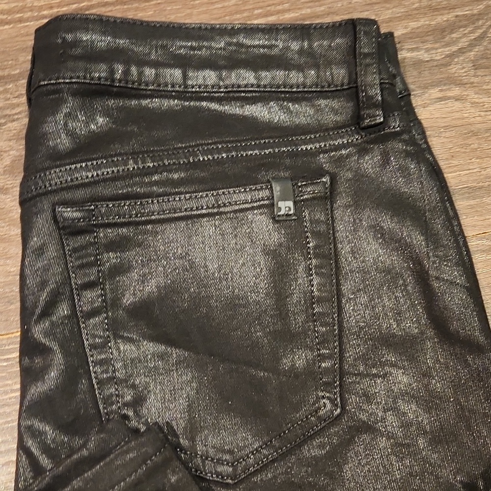 ❤️ JOES COATED CROPPED SKINNY JEANS IN JET BLACK, 10 (30) - Picture 5 of 12